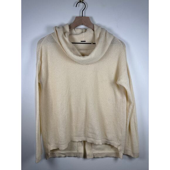 Elie Tahari 100% Cashmere Open Knit Cowl Neck Open Back Sweater - Cream, L - Picture 1 of 7